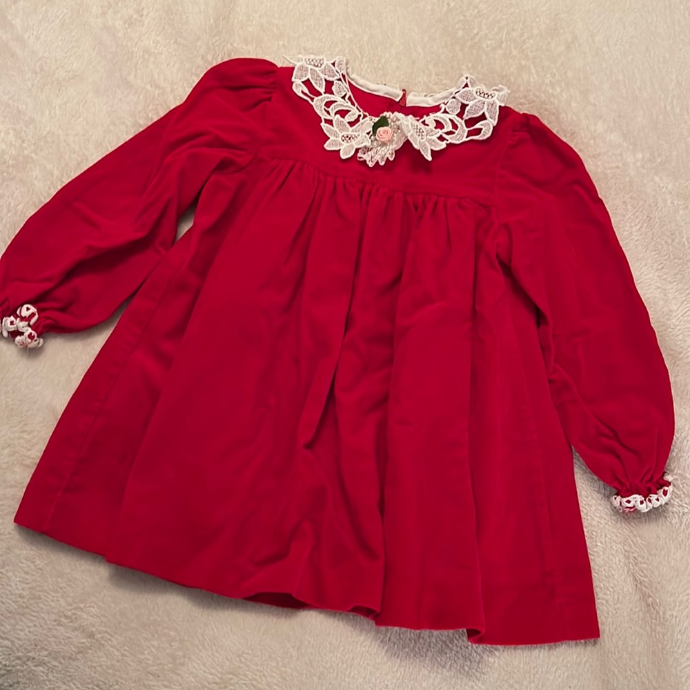 girls’ vintage cotton velvet dress, by Good Lad, size 4T